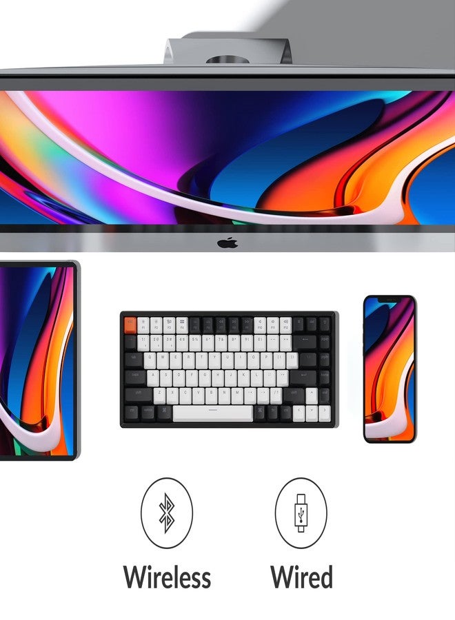 كيشرون لوحة مفاتيح Keychron K2 بتصميم 75%، 84 مفتاحًا، قابلة للتبديل السريع، لاسلكية بتقنية Bluetooth/سلكية USB، ميكانيكية، مزودة بمفاتيح Gateron G Pro Red، أغطية مفاتيح مزدوجة الطبقة، إضاءة خلفية RGB، إطار من الألومنيوم، متوافقة مع أنظمة Mac وWindows، الإصدار 2 - Image 3